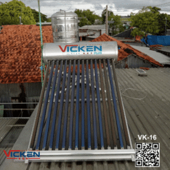 MÁY NƯỚC NÓNG NLMT VICKEN PLUS - RUỘT BỒN INOX SUS 316 Dung Tích 160L